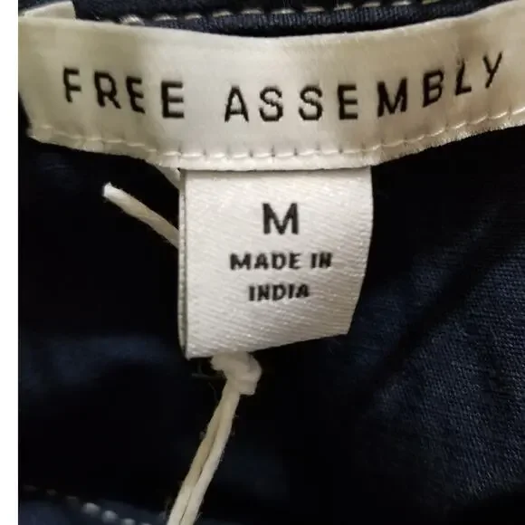 NWT's-Free Assembly Womens Belted Utility Midi Button Down Drs Cap Sleeves Sz M - Picture 9 of 14